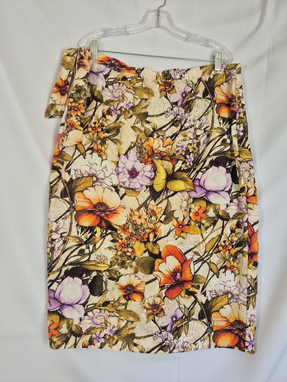 Chico's NWT Skirt Linen Sarong Floral Wrap Pattern